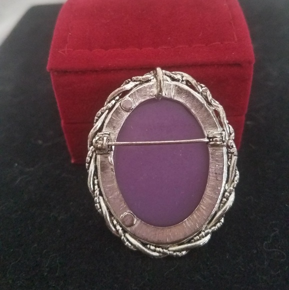 SOLD! Purple/White Butterfly Pendant/Pin NWOT - Picture 2 of 3